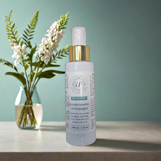 ReviveMe | Leche Leave-In Anti-Frizz · Chía + Leche de Coco + Piña + Argán