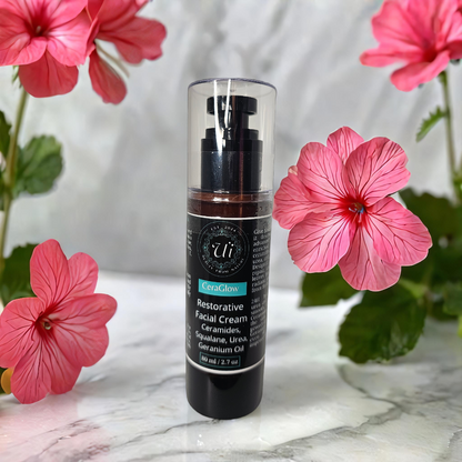 CeraGlow - Crema Facial Nutritiva | Urea + Células Madre + Ceramidas 3 + Aceite de Geranio + Aceite de Macadamia